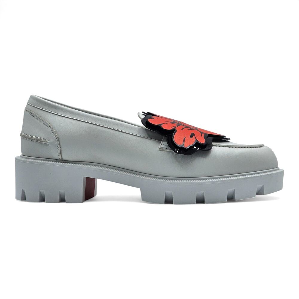Christian Louboutin x Shun Sudo Button Flower Moc Toe Lug Loafers - White 37 - Picture 3 of 8